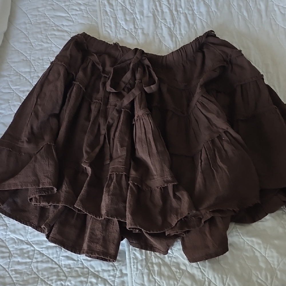 Brown Layered Skirt